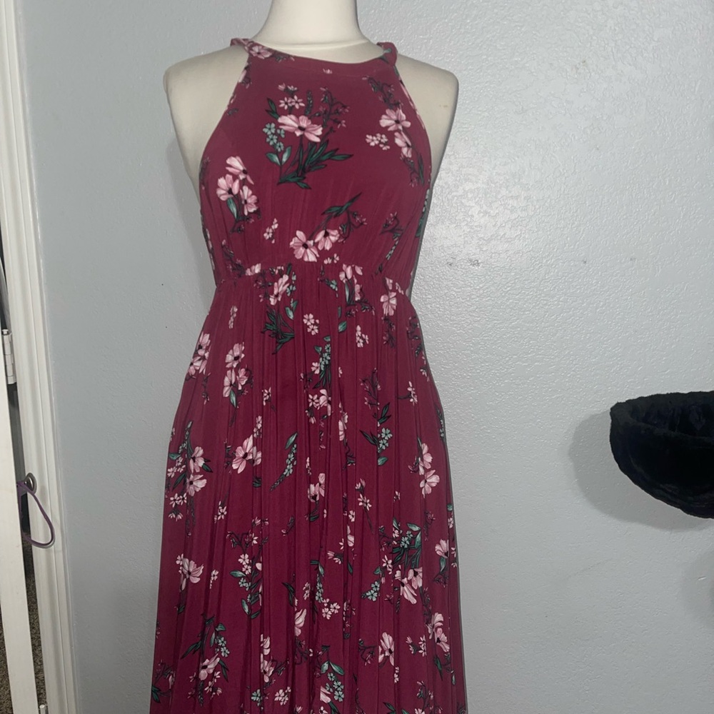 Torrid Burgundy Floral Maxi Dress